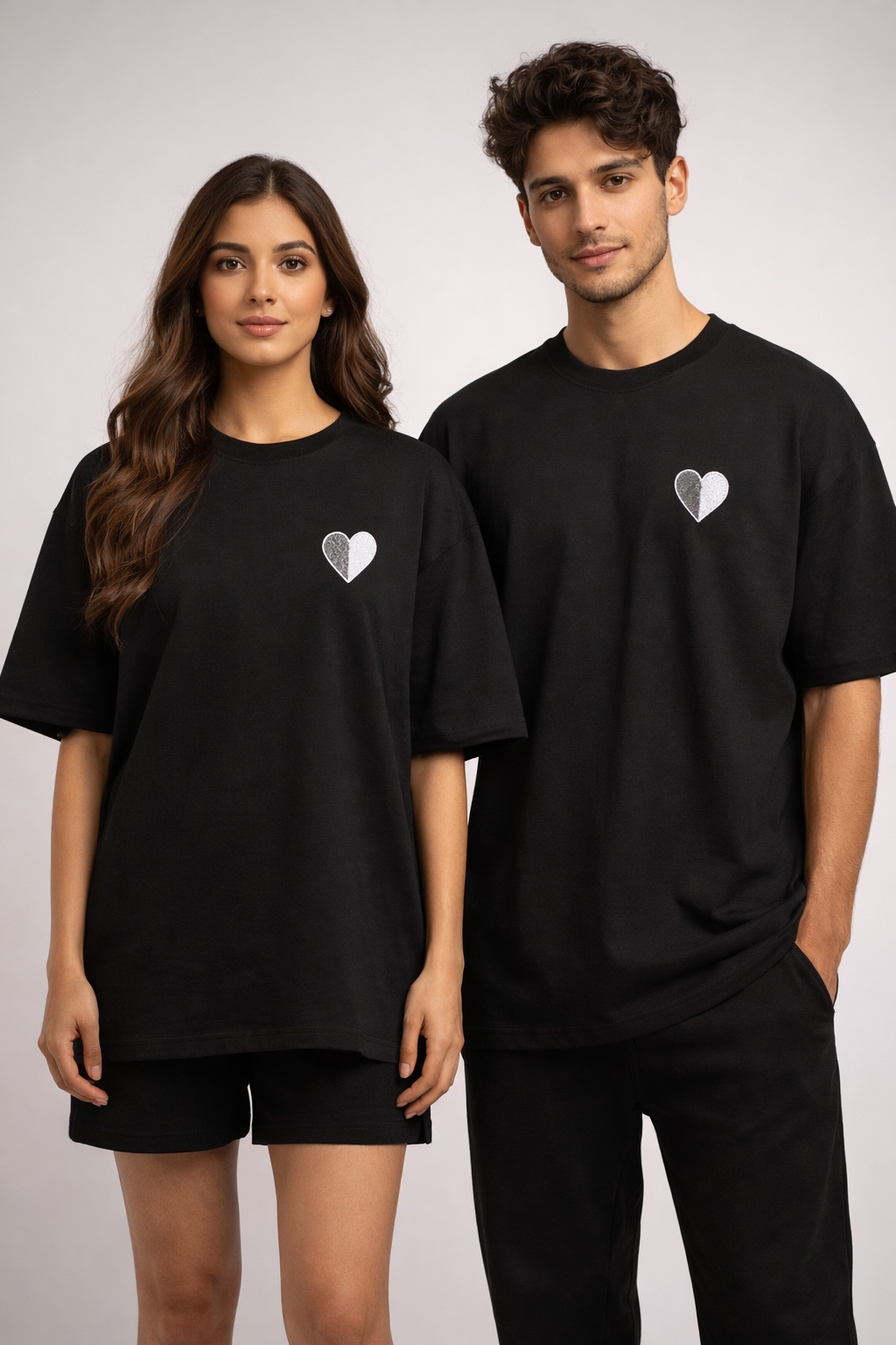 Mini Heart Couple Oversized T-Shirt