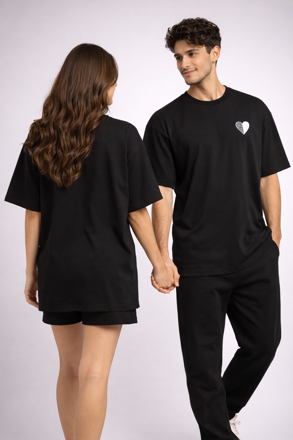 Mini Heart Couple Oversized T-Shirt