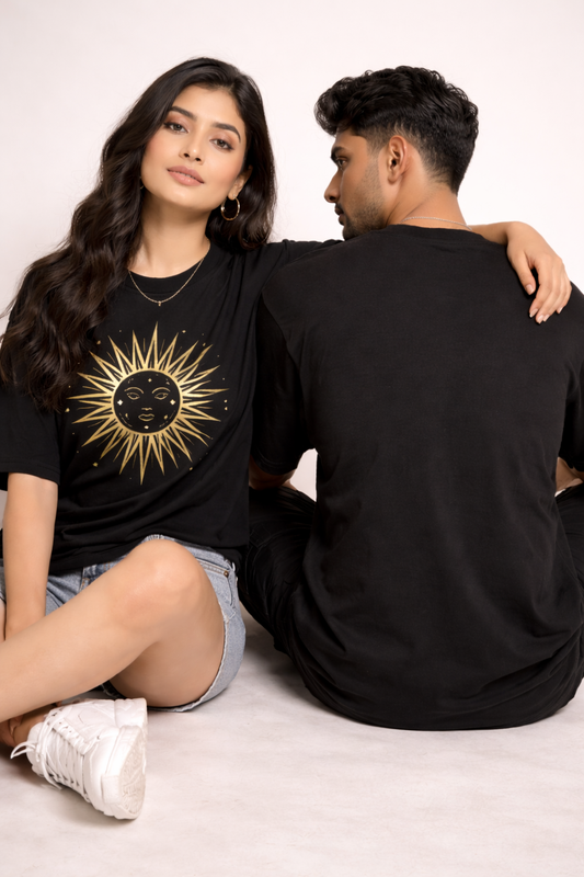 Sun Moon Couple Oversized T-shirt