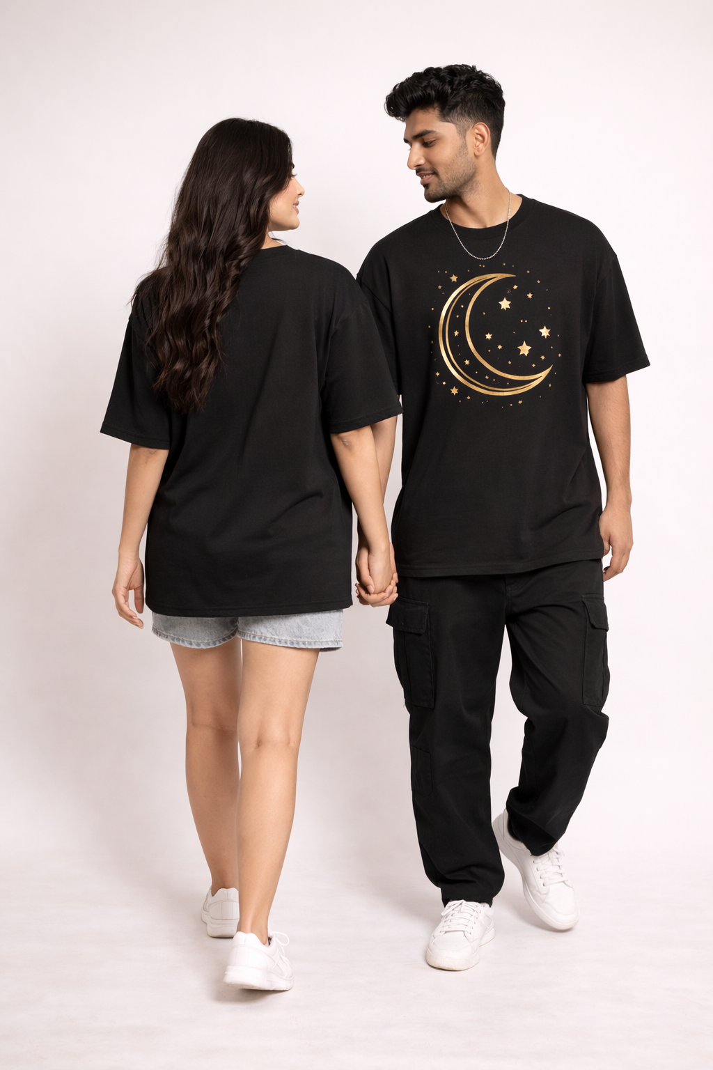 Sun Moon Couple Oversized T-shirt