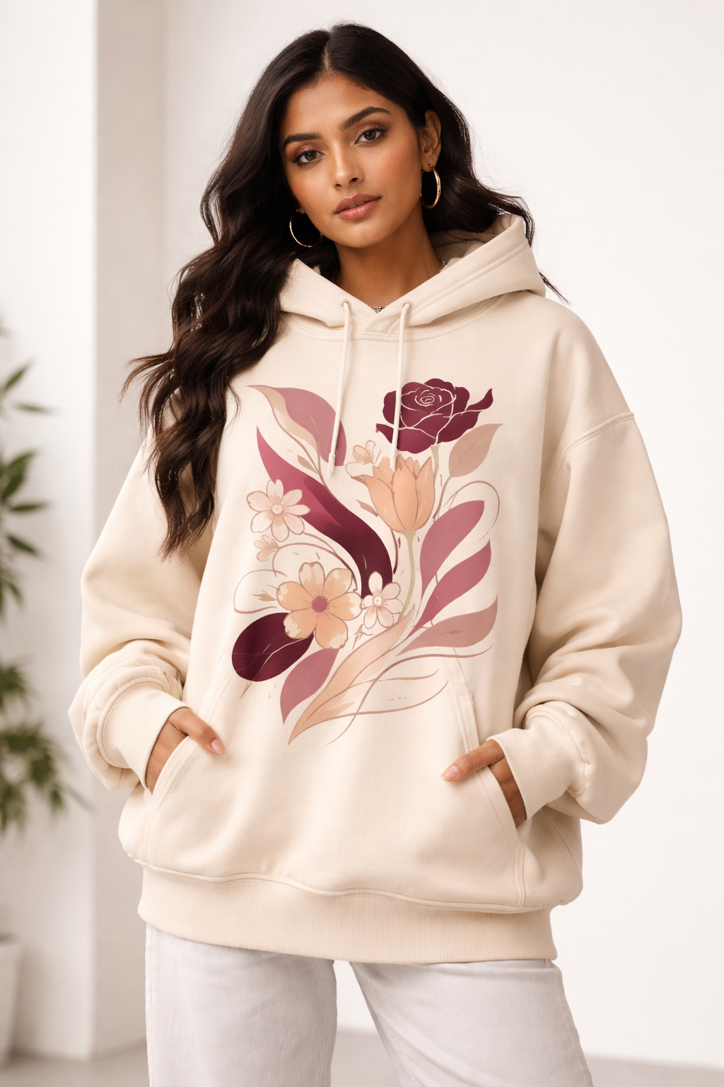 Bloom Flowers Oversized Hoodie