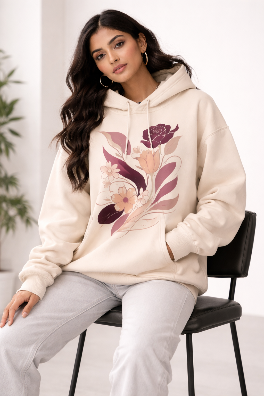 Bloom Flowers Oversized Hoodie