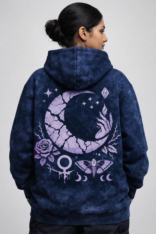 Broken Moon Acid Washed Hoodie