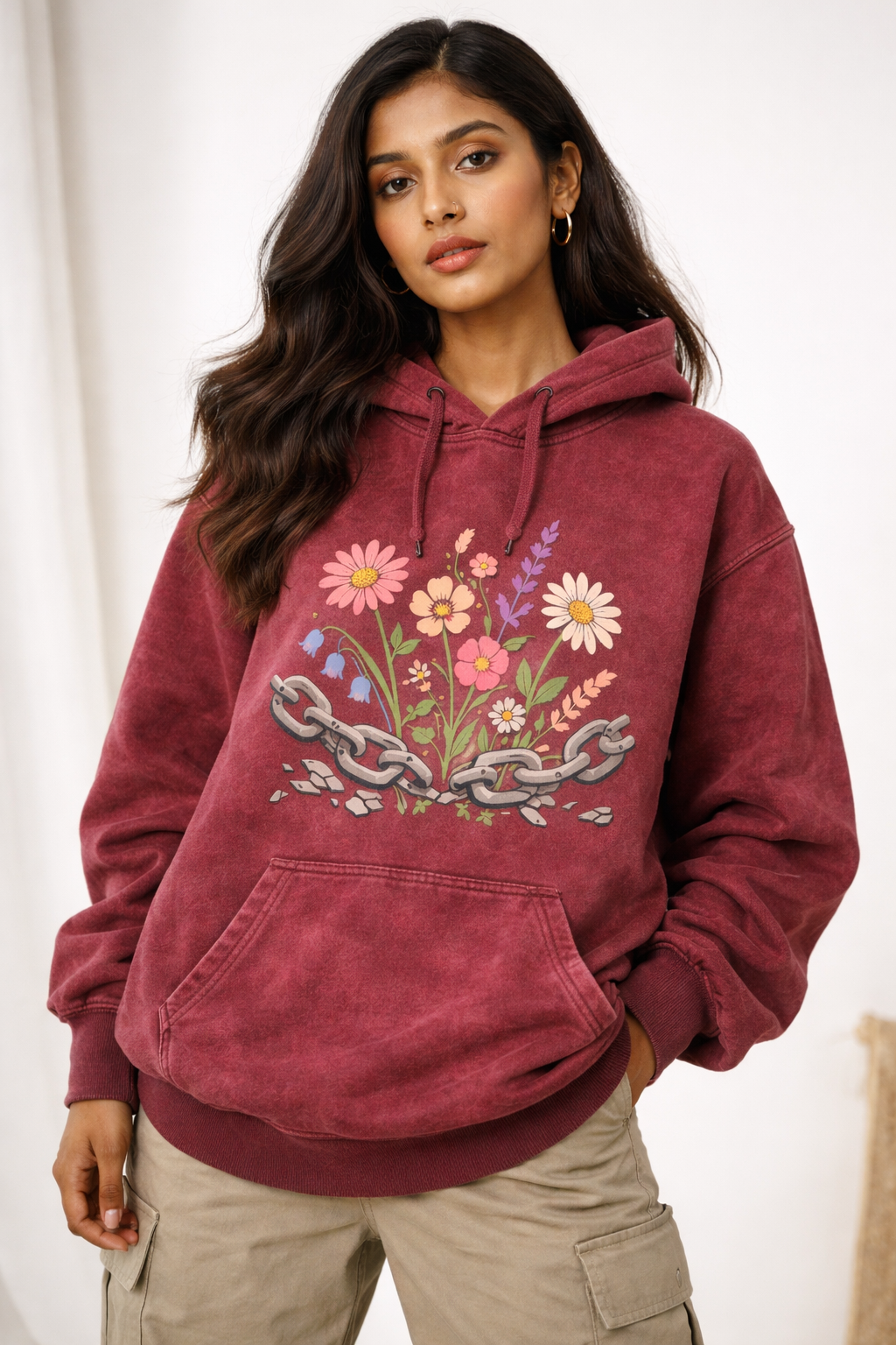 Bloom Unbound Acid Washed Hoodie