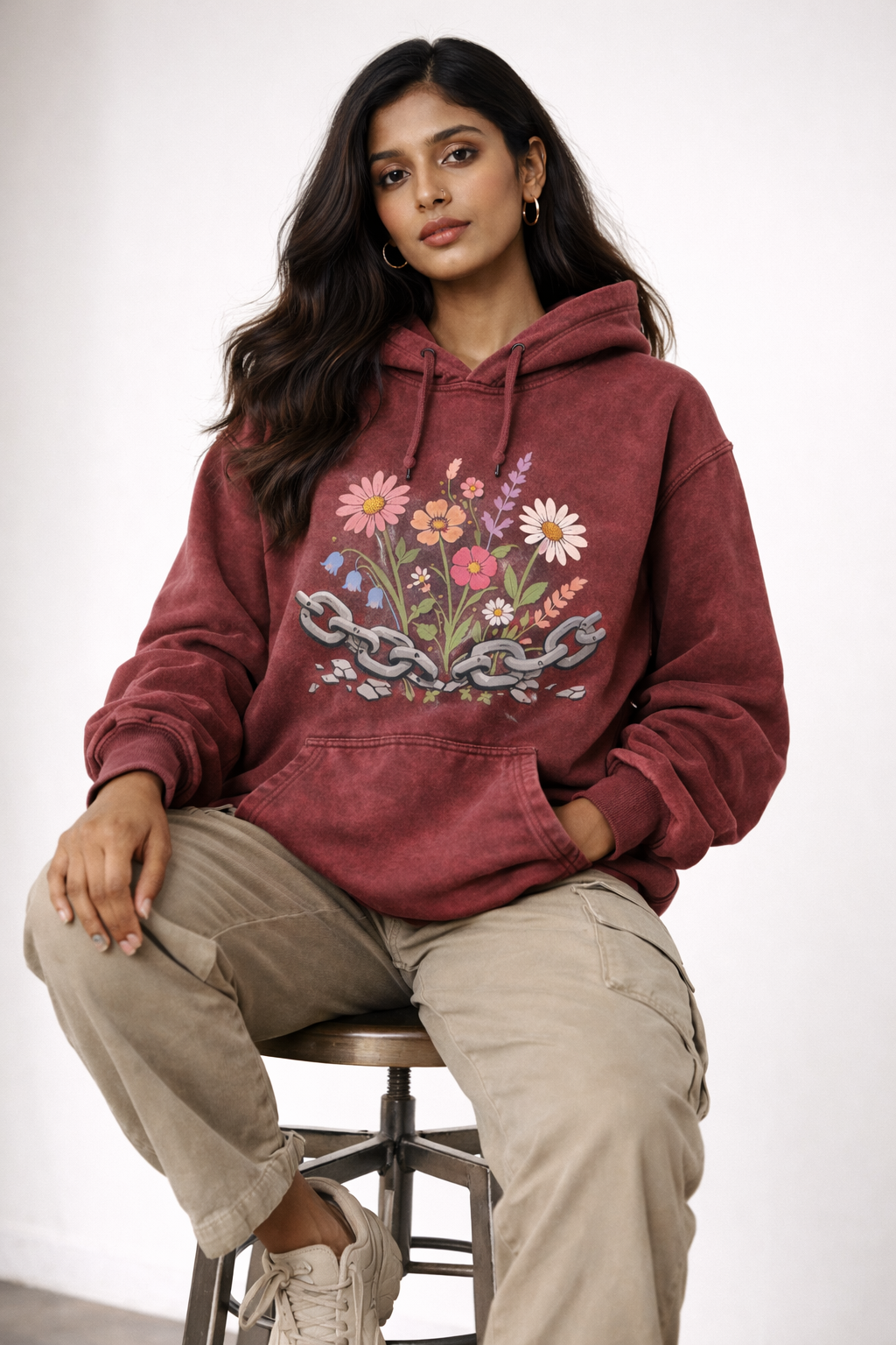 Bloom Unbound Acid Washed Hoodie