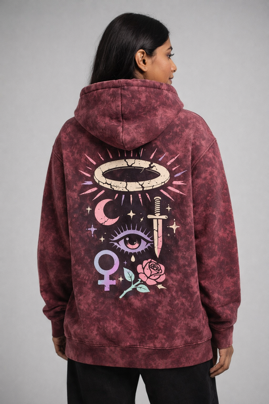 Sacred Rebellion Acid Washed Hoodie