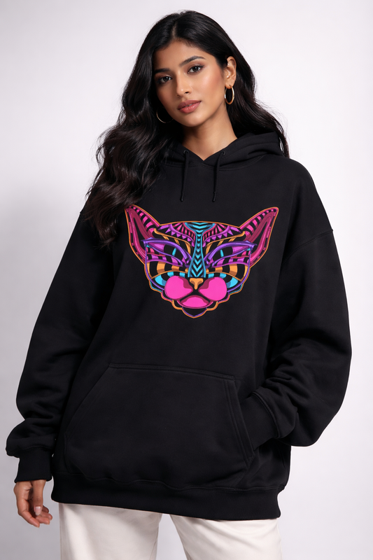 Electic Cat Oversized Hoodie