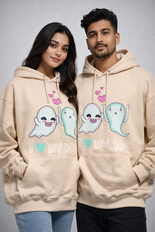 I Love my Boo Couple Oversized Hoodie