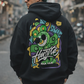 Hustle Black Oversized Back Graphic Printed Hoodie